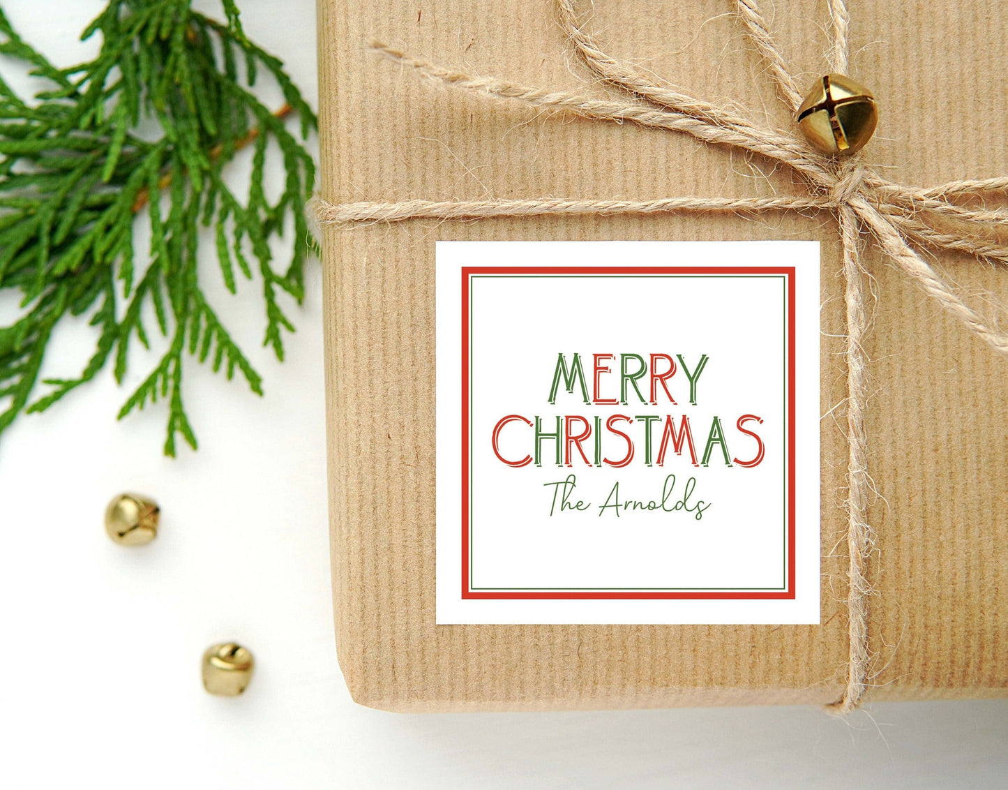Personalized Christmas Calling Card or Sticker | Family Christmas Enclosure Card