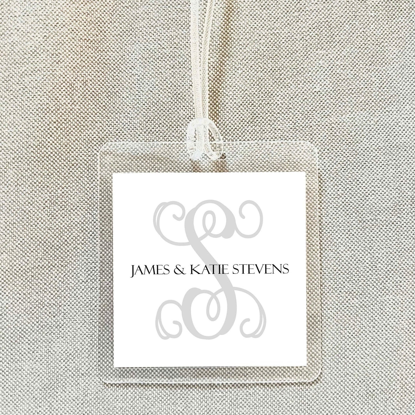 Personalized Family Monogram Bag Tag, Laminated Monogram Luggage Tag
