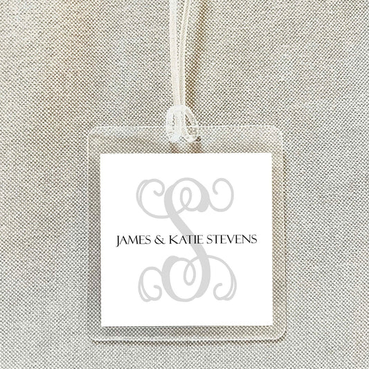Personalized Family Monogram Bag Tag, Laminated Monogram Luggage Tag