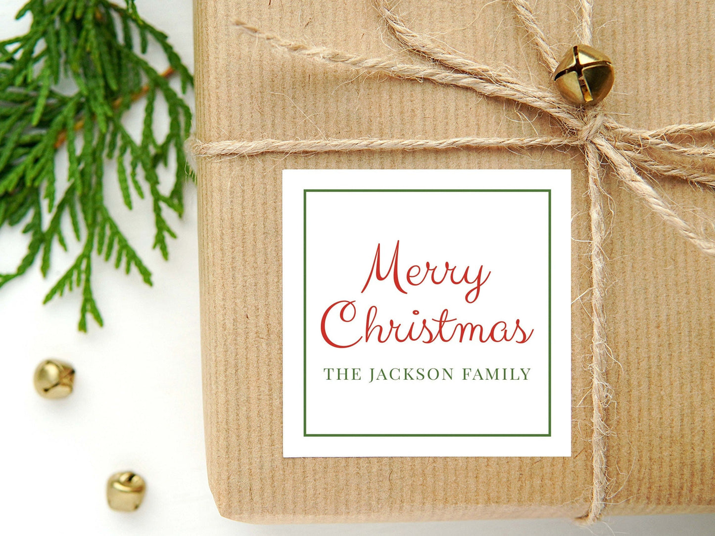 Personalized Christmas Calling Card or Sticker | Christmas Enclosure Card | Family Square Gift Tag and Stickers
