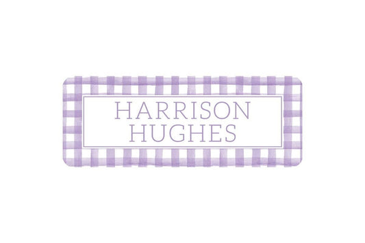 Personalized Vinyl Purple Gingham Name Labels | *NOT Dishwasher Safe* __etsy:5123058998