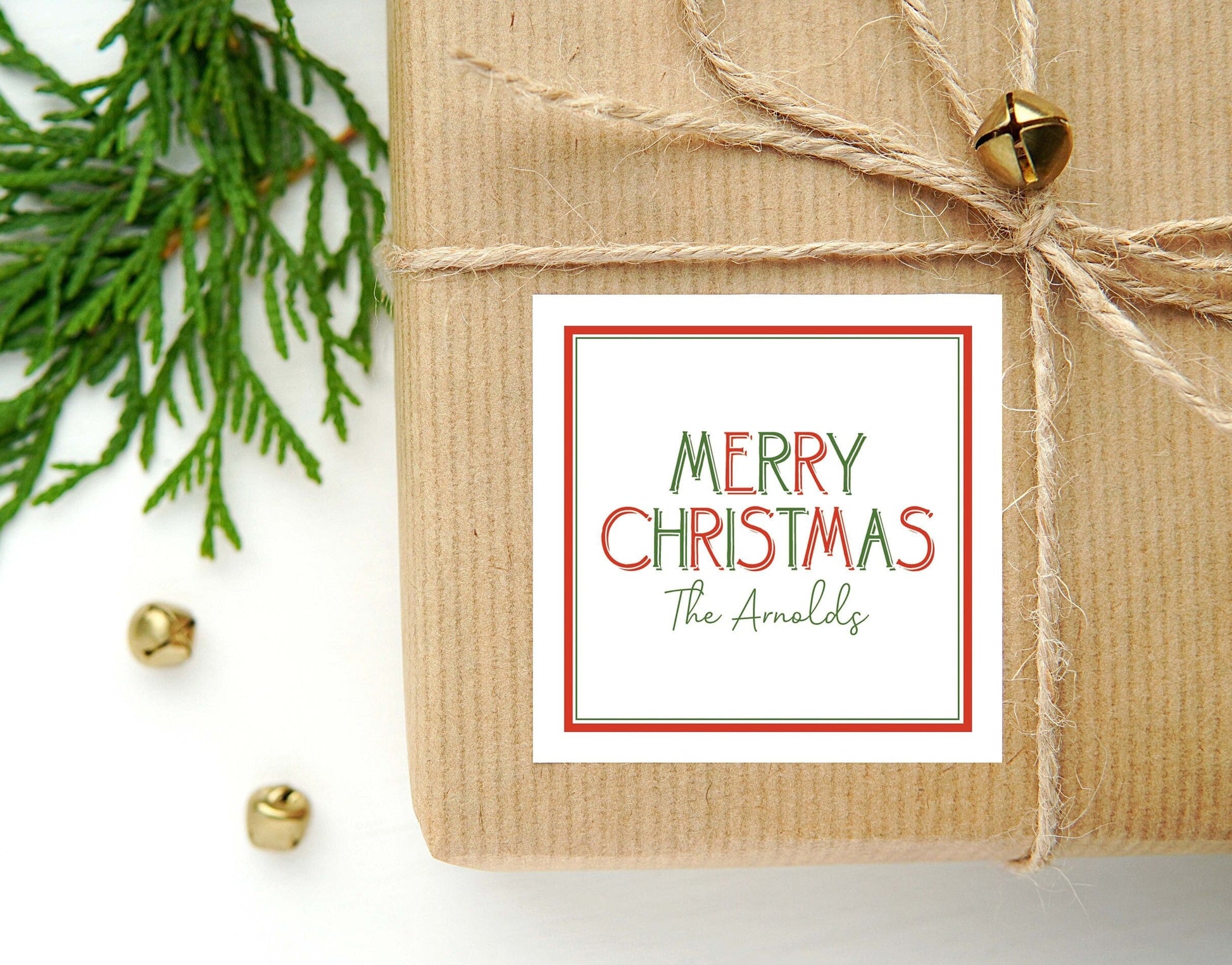 Personalized Christmas Calling Card or Sticker | Family Christmas Enclosure Card