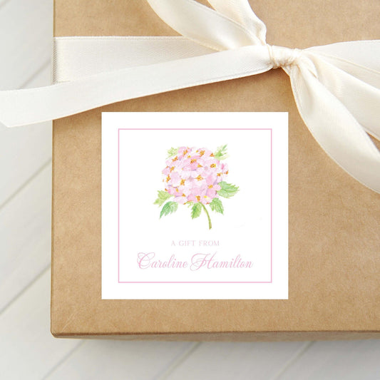 Personalized Watercolor Hydrangea Calling Card, Women Floral Enclosure Card, Girl Gift Tag