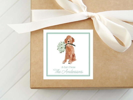 Personalized Goldendoodle Calling Card, Watercolor Dog Enclosure Card, Puppy Gift Tag