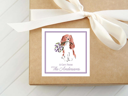 Personalized Yellow Lab Calling Card, Watercolor Dog Enclosure Card, Puppy Gift Tag