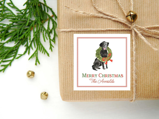 Personalized Black Lab Calling Card, Watercolor Dog Enclosure Card, Puppy Gift Tag
