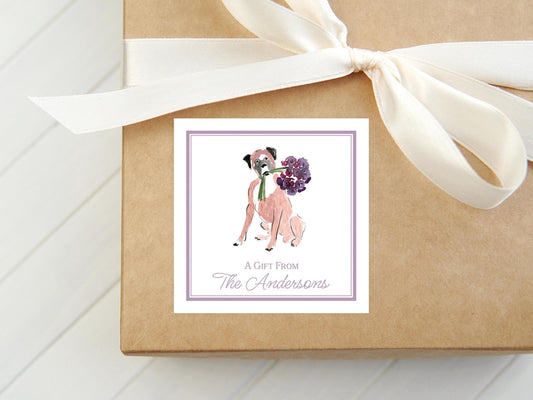 Personalized Boxer Calling Card, Watercolor Dog Enclosure Card, Puppy Gift Tag