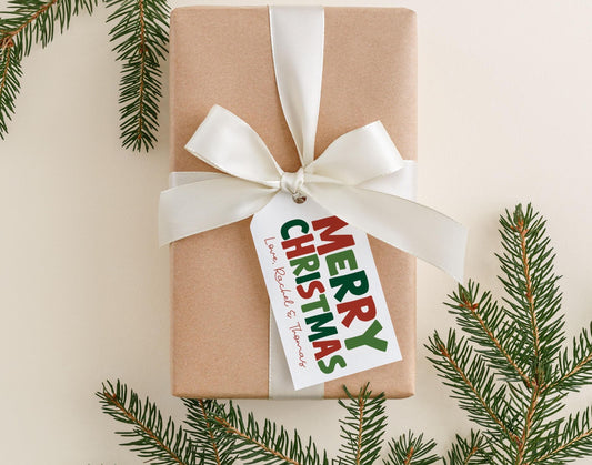 2 x 3.5 inch Personalized Christmas Gift Tags | Custom Gift Tags | Colorful Women Gift Tag