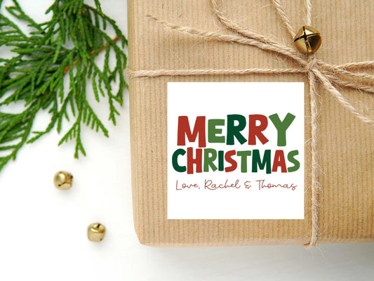 Personalized Christmas Calling Card or Sticker | Family Christmas Enclosure Card