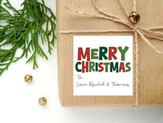 Personalized Christmas Calling Card or Sticker | Family Christmas Enclosure Card
