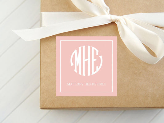 Personalized Circle Monogram Calling Card, Women Enclosure Card, Girl Gift Tag