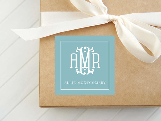 Personalized Pink Monogram Calling Card w/ Color Background, Women Enclosure Card, Girl Gift Tag