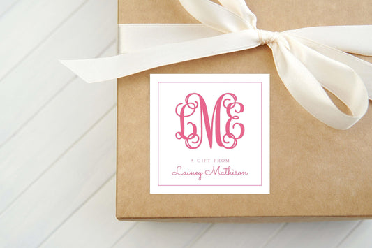 Personalized Curls Monogram Calling Card, Women Enclosure Card, Girl Gift Tag