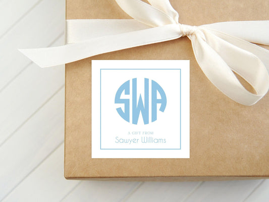 Personalized Circle Monogram Calling Card, Women Enclosure Card, Girl Gift Tag