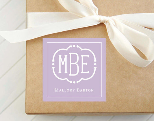 Personalized Monogram Calling Card, Colorful Woman Enclosure Card, Family Square Gift Tag