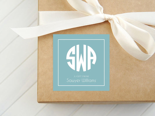 Personalized Circle Monogram Calling Card, Women Enclosure Card, Girl Gift Tag