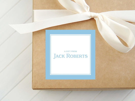 Personalized Solid Double Border Calling Card, Enclosure Card, Family Gift Tag
