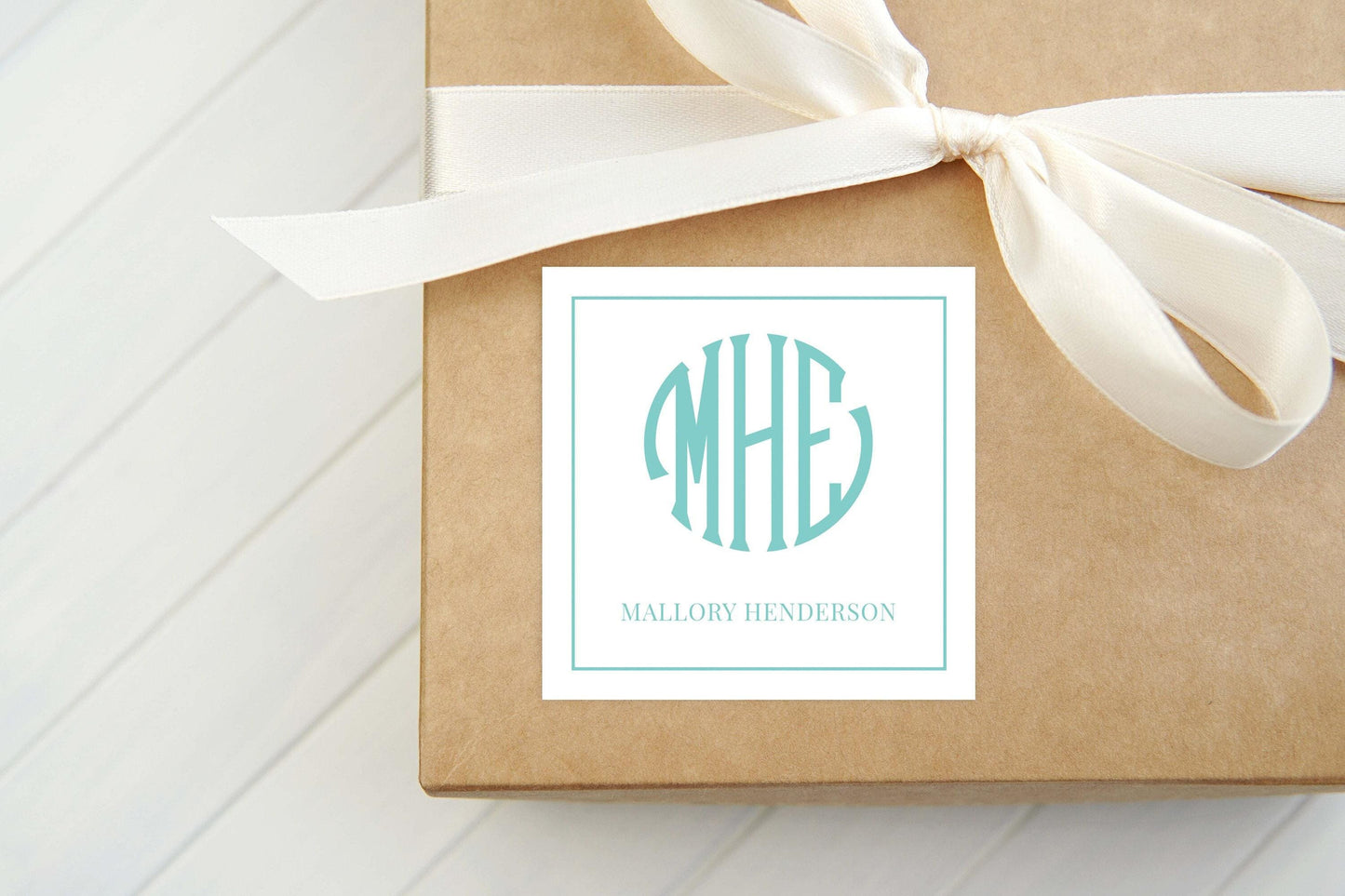 Personalized Circle Monogram Calling Card, Women Enclosure Card, Girl Gift Tag