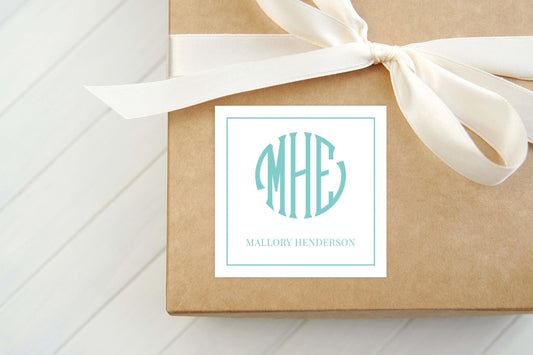 Personalized Circle Monogram Calling Card, Women Enclosure Card, Girl Gift Tag