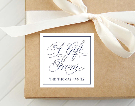 Personalized A Gift From Calling Card, Family Enclosure Gift Tag