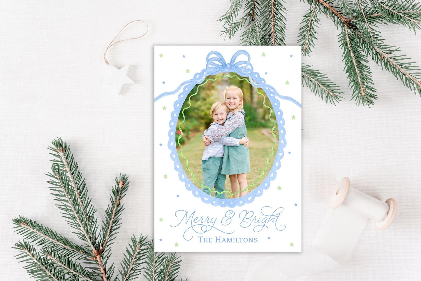 Custom Personalized Photo Christmas Cards - Merry & Bright