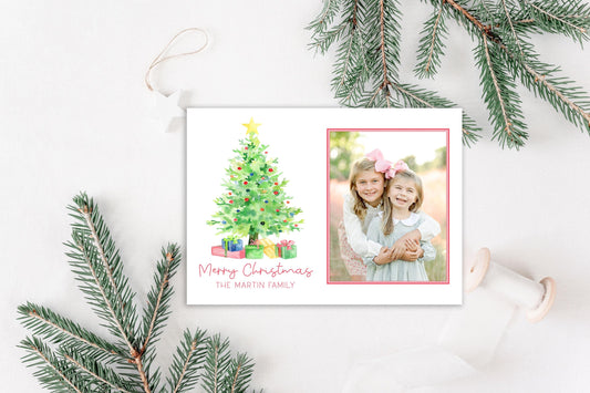 Custom Personalized Photo Christmas Cards - Christmas tree