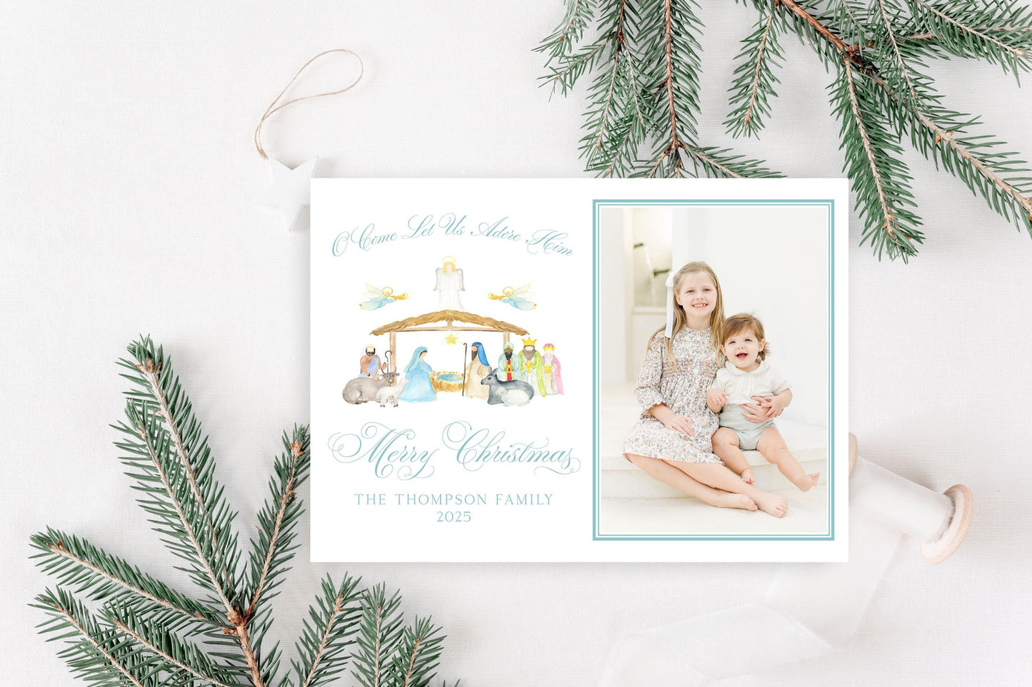 Custom Personalized Photo Christmas Cards - Nativity