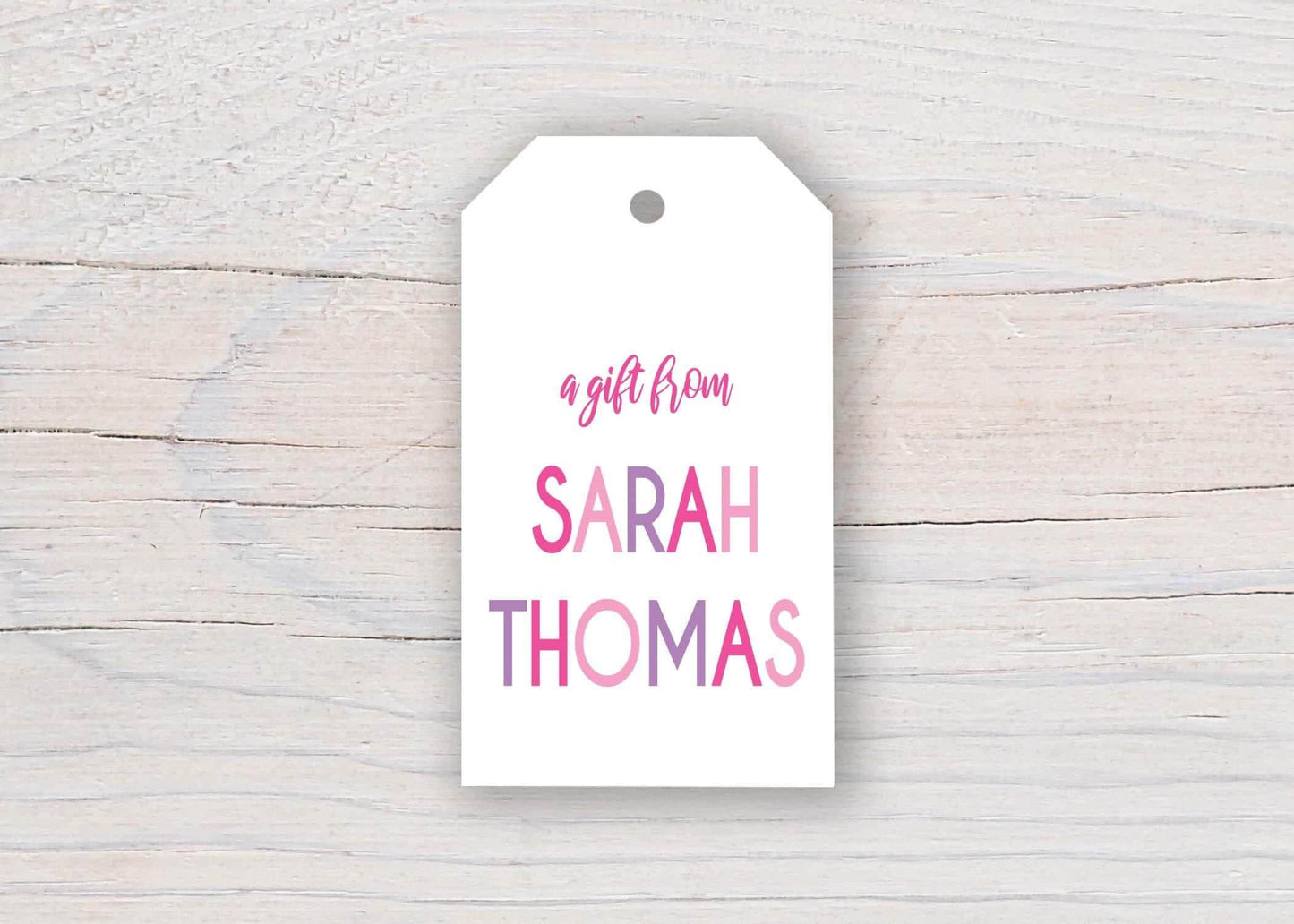 2 x 3.5 inch Personalized Girl Gift Tags | Custom Pink Purple Birthday Tag