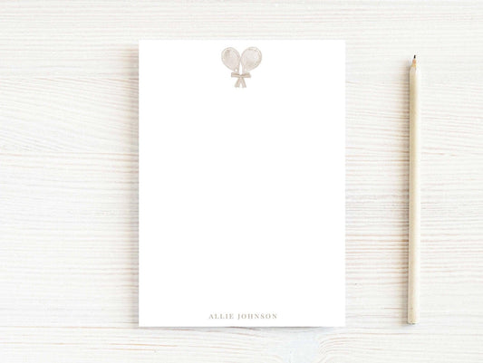 Personalized 5.5X5.5 or 5X7 Watercolor Tennis Notepad, Women Sports Note
