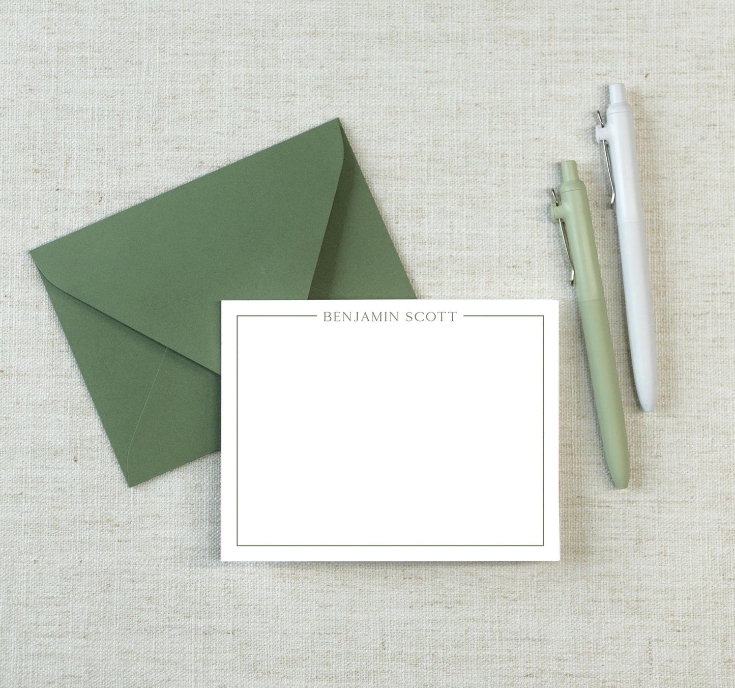Mid Green ink & envelope pictured