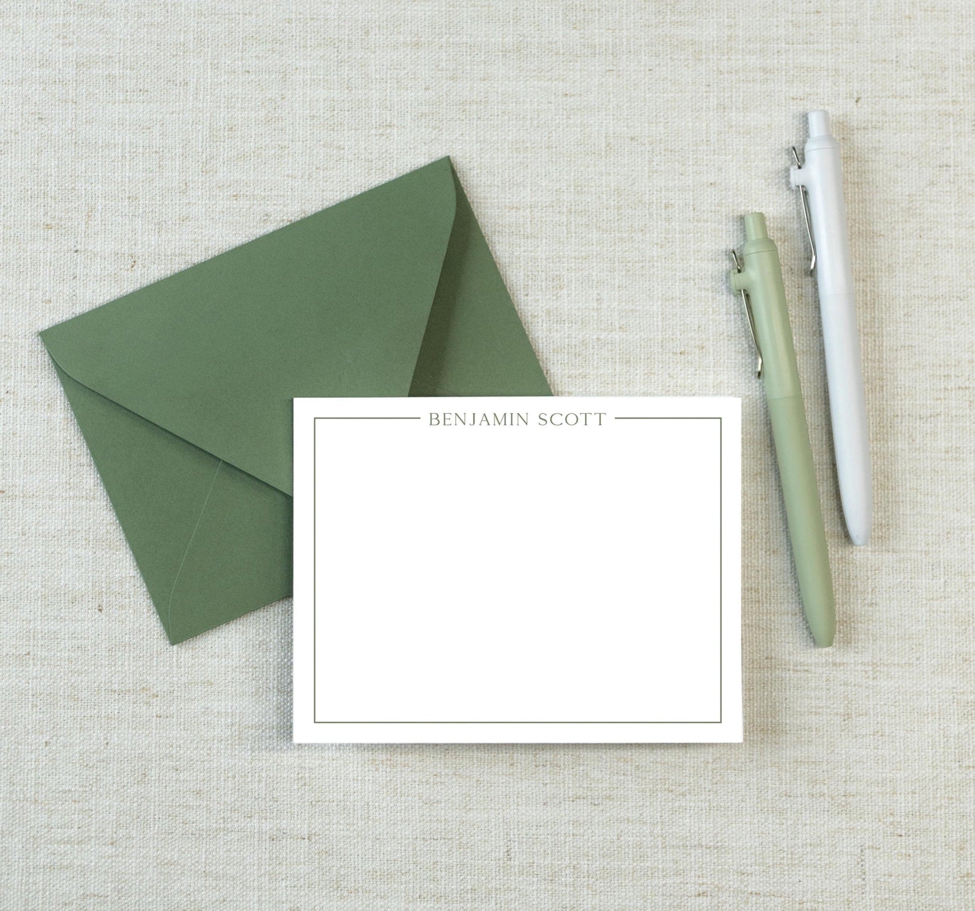Mid Green ink & envelope pictured