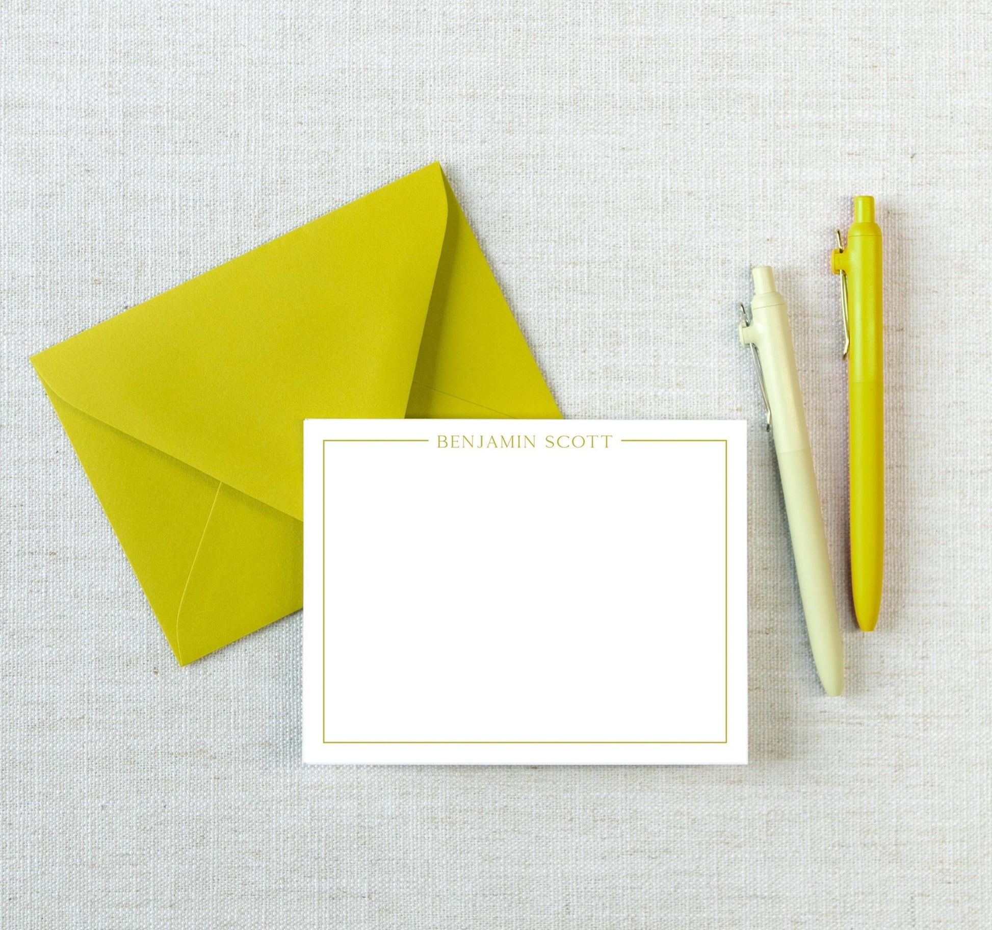 Chartreuse ink & envelope pictured