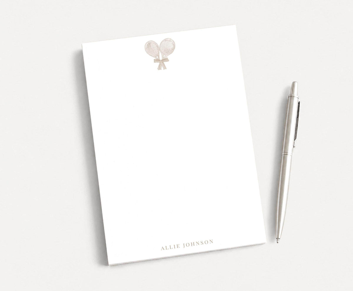 Personalized 5.5X5.5 or 5X7 Watercolor Tennis Notepad, Women Sports Note __etsy:8605575659
