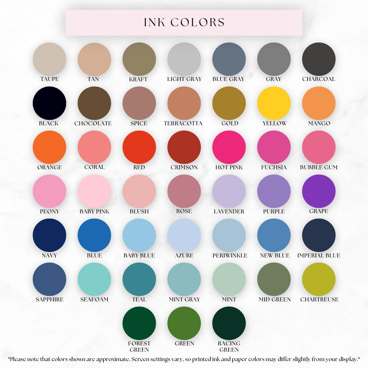a color chart with different colors of paint __etsy:8672502120